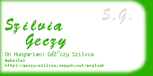 szilvia geczy business card